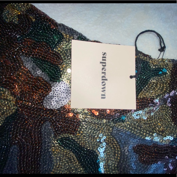 🌹NWT mini strapless army sequence dress size M - Picture 9 of 10